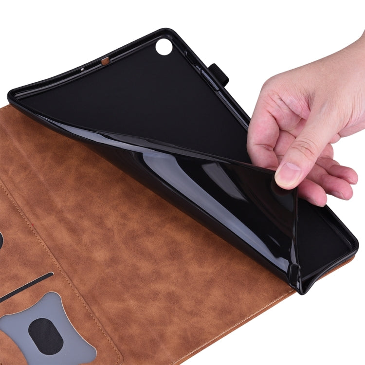 For iPad Pro 13 2024 Splicing Shockproof Leather Tablet Case(Brown)