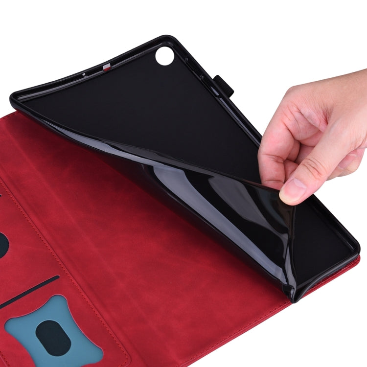 For iPad Pro 11 2024 Splicing Shockproof Leather Tablet Case(Red)