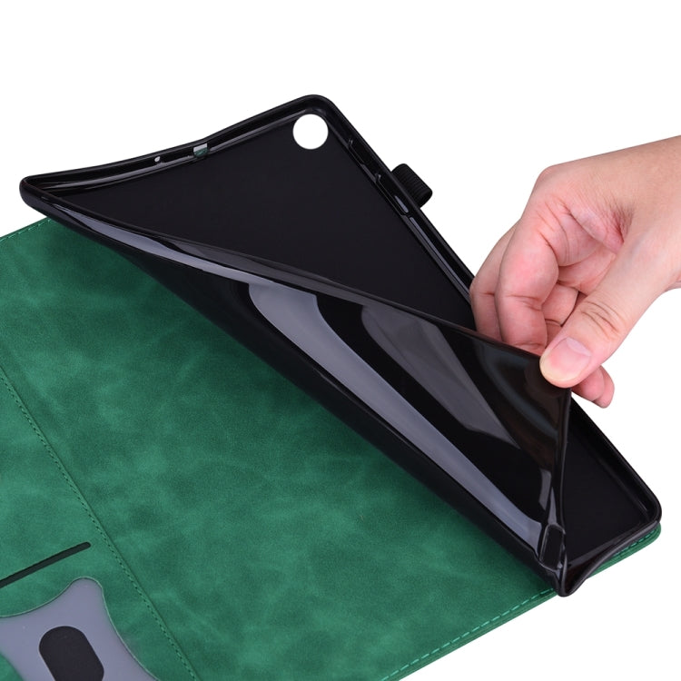 For iPad Pro 11 2024 Splicing Shockproof Leather Tablet Case(Green)