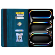 For iPad Pro 11 2024 Splicing Shockproof Leather Tablet Case(Blue)
