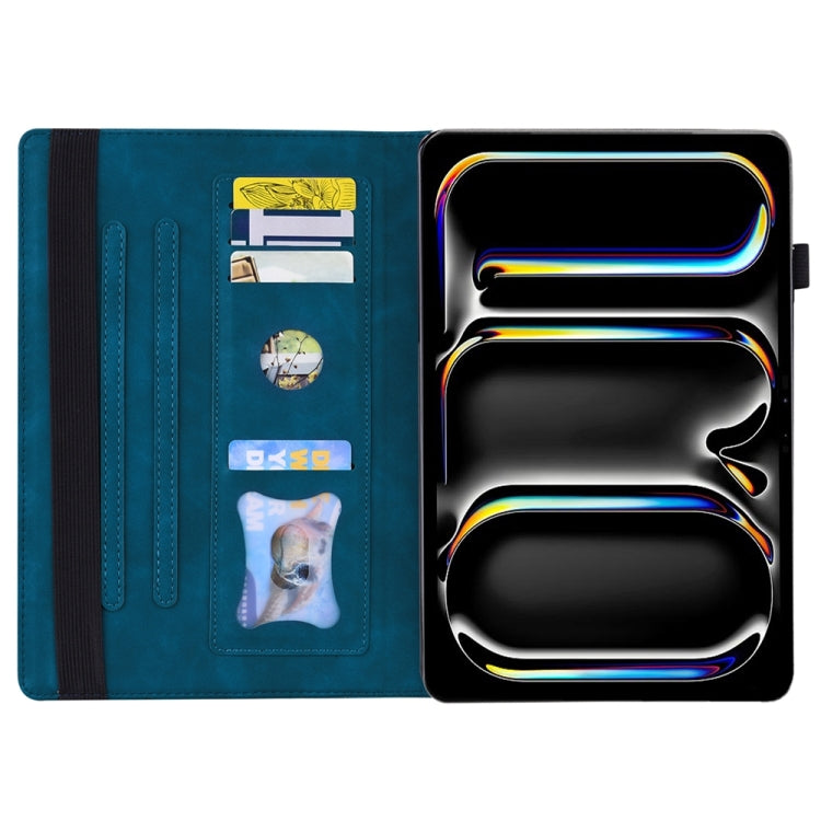For iPad Pro 11 2024 Splicing Shockproof Leather Tablet Case(Blue)