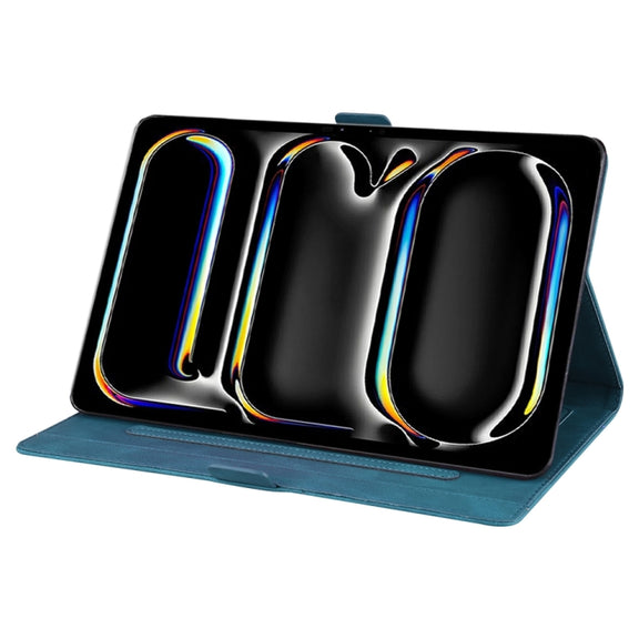 For iPad Pro 13 2024 Love Butterfly Embossed Leather Tablet Case(Blue)