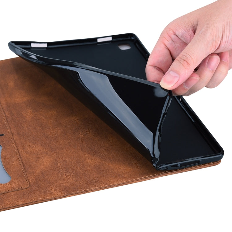 For iPad Pro 13 2024 Love Butterfly Embossed Leather Tablet Case(Brown)