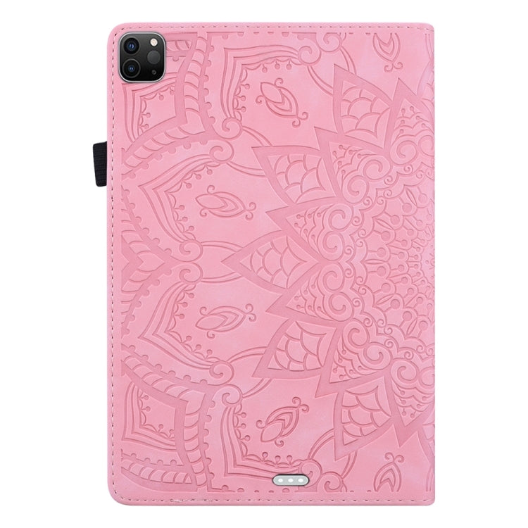 For iPad Pro 13 2024 Calf Texture Embossed Leather Tablet Case(Pink)