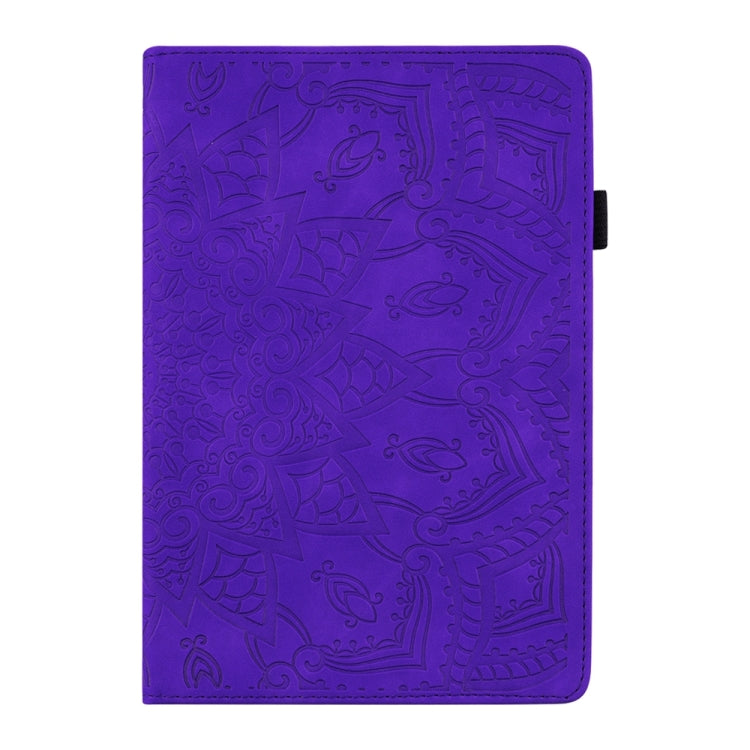 For iPad Pro 13 2024 Calf Texture Embossed Leather Tablet Case(Purple)