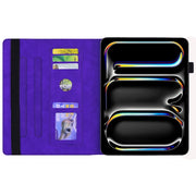 For iPad Pro 13 2024 Calf Texture Embossed Leather Tablet Case(Purple)