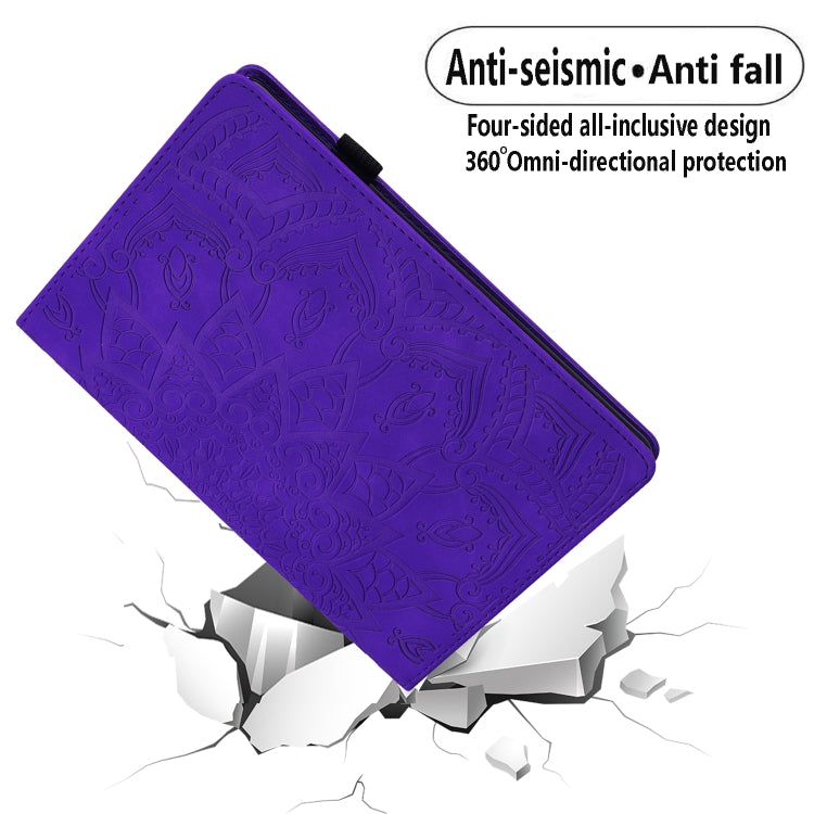 For iPad Pro 13 2024 Calf Texture Embossed Leather Tablet Case(Purple)