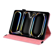 For iPad Pro 11 2024 Calf Texture Embossed Leather Tablet Case(Pink)