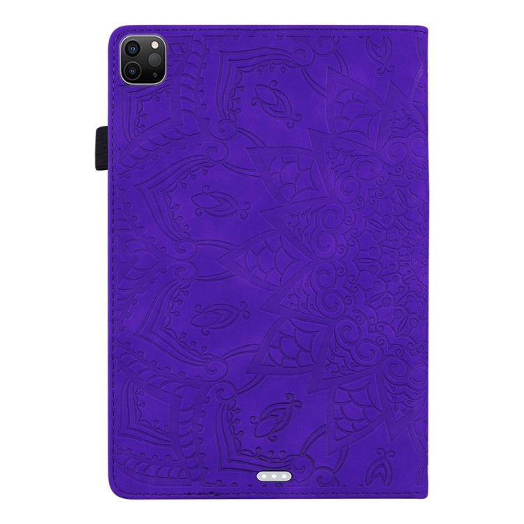 For iPad Pro 11 2024 Calf Texture Embossed Leather Tablet Case(Purple)