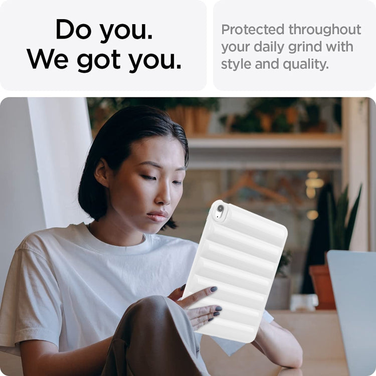 For iPad Air 11 2024 Eiderdown Cushion Shockproof Tablet Case(White)