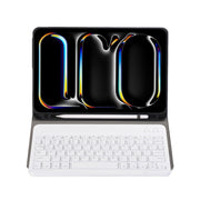For iPad Pro 11 2024 A13B Lambskin Texture Bluetooth Touch Keyboard Leather Tablet Case with Pen Slot(Rose Gold)