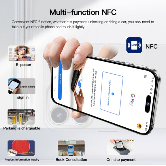 i15 Pro Max / Q5A, 6GB+128GB, 6.5 inch Screen, Face Identification, Android 10 MTK6762 Octa Core, OTG, NFC, Network: 4G, Dual SIM(Titanium Black)