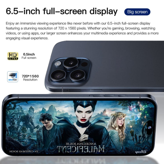 i15 Pro Max / Q5A, 6GB+128GB, 6.5 inch Screen, Face Identification, Android 10 MTK6762 Octa Core, OTG, NFC, Network: 4G, Dual SIM(Titanium White)