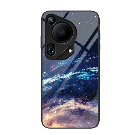 For Huawei Pura 70 Ultra Colorful Painted Glass Phone Case(Starry Sky)