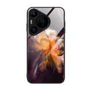 For Huawei Pura 70 Marble Pattern Glass Protective Phone Case(Typhoon)