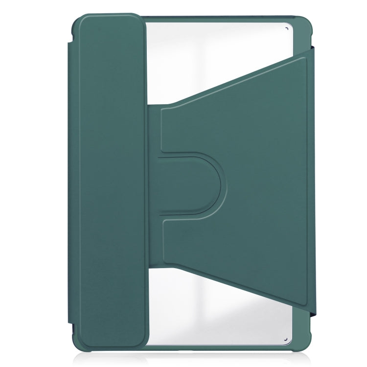 For iPad Pro 13 2024 Transparent Rotation Smart Leather Tablet Case(Dark Green)