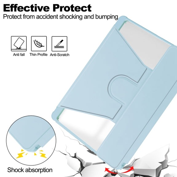 For iPad Pro 13 2024 Transparent Rotation Smart Leather Tablet Case(Sky Blue)