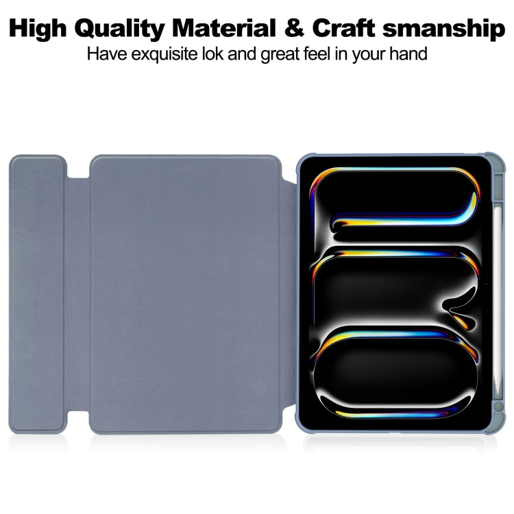For iPad Pro 13 2024 Transparent Rotation Smart Leather Tablet Case(Lavender)