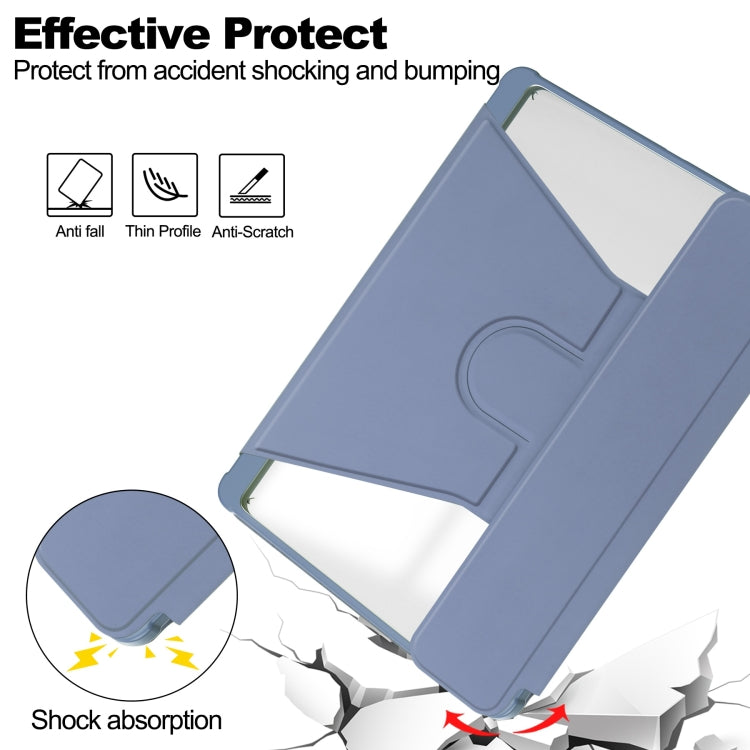 For iPad Pro 13 2024 Transparent Rotation Smart Leather Tablet Case(Lavender)