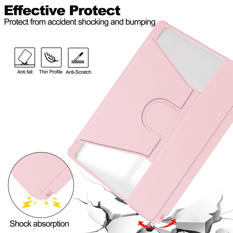 For iPad Pro 13 2024 Transparent Rotation Smart Leather Tablet Case(Pink)