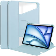For iPad Air 11 2024 Transparent Rotation Smart Leather Tablet Case(Sky Blue)