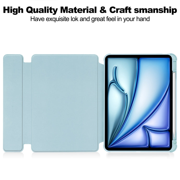 For iPad Air 11 2024 Transparent Rotation Smart Leather Tablet Case(Sky Blue)
