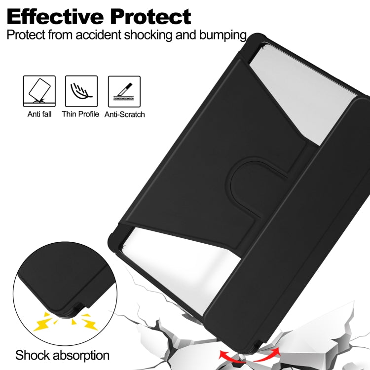For iPad Pro 11 2024 Transparent Rotation Smart Leather Tablet Case(Black)