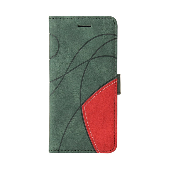 For iPhone 16e Dual-color Splicing Flip Leather Phone Case(Green)