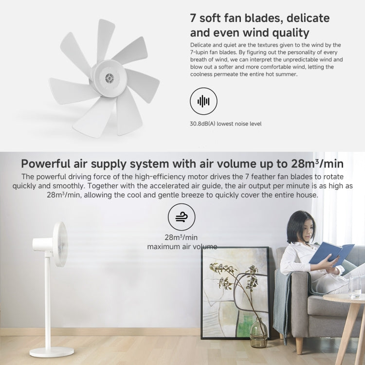 Xiaomi Mijia Smart Floor Fan, US Plug(White)