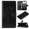 For iPhone 16e Tree & Cat Embossed Pattern Flip Leather Phone Case(Black) - free shipping - PMC TechLife - Order now!