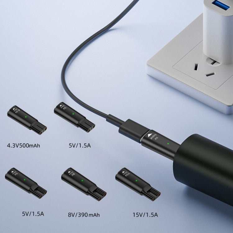 Shaver / Clipper Charging Adapter for Philips, Interface:Type-C to 4.3V Single Slot(Black)