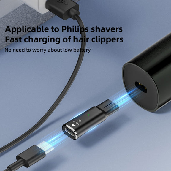 Shaver / Clipper Charging Adapter for Philips, Interface:Type-C to 8V Oval(Black)