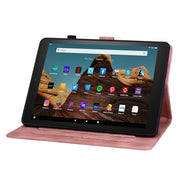 For Amazon Fire HD10 2023 Lily Embossed Leather Tablet Case(Pink)