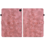 For Amazon Fire Max 11 Lily Embossed Leather Tablet Case(Pink)