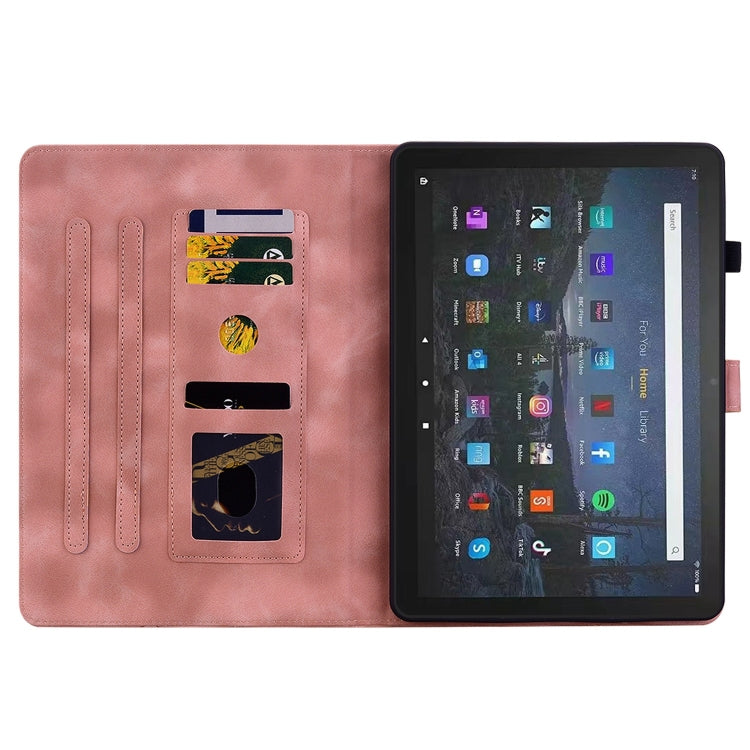 For Amazon Fire Max 11 Lily Embossed Leather Tablet Case(Pink)