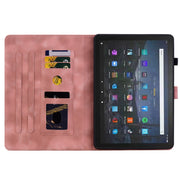 For Amazon Fire Max 11 Lily Embossed Leather Tablet Case(Pink)