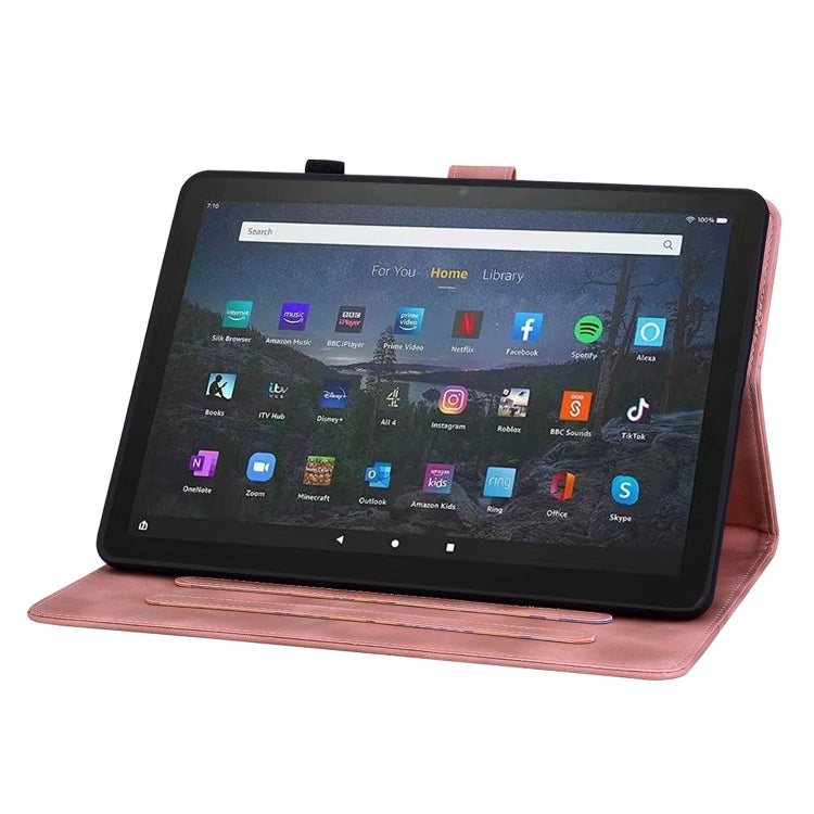 For Amazon Fire Max 11 Lily Embossed Leather Tablet Case(Pink)