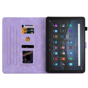 For Amazon Fire Max 11 Lily Embossed Leather Tablet Case(Purple)