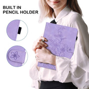 For Amazon Fire Max 11 Lily Embossed Leather Tablet Case(Purple)