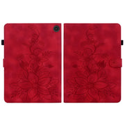 For Amazon Fire Max 11 Lily Embossed Leather Tablet Case(Red)