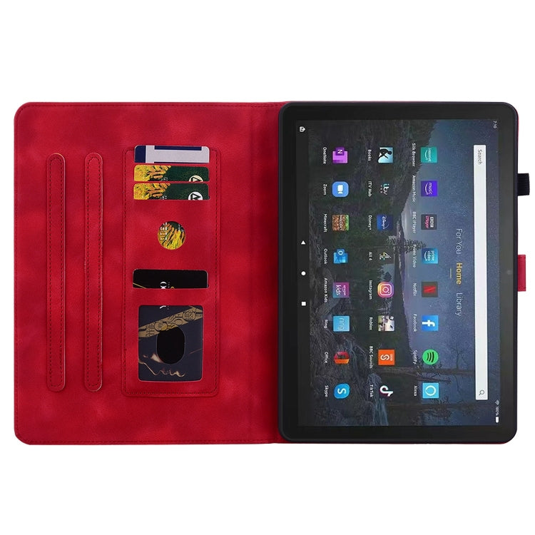 For Amazon Fire Max 11 Lily Embossed Leather Tablet Case(Red)