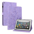 For Amazon Fire HD8 2015-2018 Lily Embossed Leather Tablet Case(Purple) - Amazon by PMC TechLife | Online Shopping South Africa | PMC TechLife | Buy Now Pay Later Mobicred