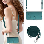 For Huawei Pura 70 Cat Rat Embossed Pattern RFID Leather Phone Case with Lanyard(Peacock Green)