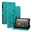 For Amazon Fire HD10 2019/2017 Lily Embossed Leather Smart Tablet Case(Green) - Amazon by PMC TechLife | Online Shopping South Africa | PMC TechLife | Buy Now Pay Later Mobicred