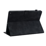 For Amazon Fire HD10 2019/2017 Lily Embossed Leather Smart Tablet Case(Black)