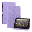 For Amazon Fire HD10 / HD10 Plus 2021 Lily Embossed Leather Smart Tablet Case(Purple) - Amazon by PMC TechLife | Online Shopping South Africa | PMC TechLife | Buy Now Pay Later Mobicred