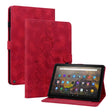 For Amazon Fire HD10 / HD10 Plus 2021 Lily Embossed Leather Smart Tablet Case(Red) - Amazon by PMC TechLife | Online Shopping South Africa | PMC TechLife | Buy Now Pay Later Mobicred