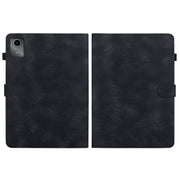 For Lenovo Tab M11/Xiaoxin Pad 11 2024 Lily Embossed Leather Tablet Case(Black)