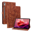 For Lenovo Tab P12 12.7 Lily Embossed Leather Tablet Case(Brown) - Lenovo by PMC TechLife | Online Shopping South Africa | PMC TechLife | Buy Now Pay Later Mobicred