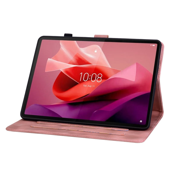 For Lenovo Tab P12 12.7 Lily Embossed Leather Tablet Case(Pink)